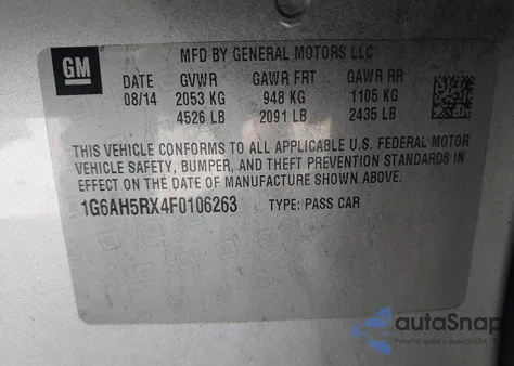 2015 Cadillac Ats Luxury z USA, uszkodzony, nr VIN 1G6AH5RX4F0106263